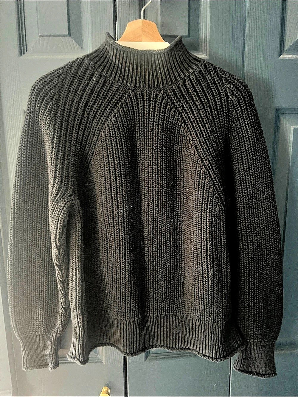 J.Crew Relaxed Rollneck Sweater, Black, XL